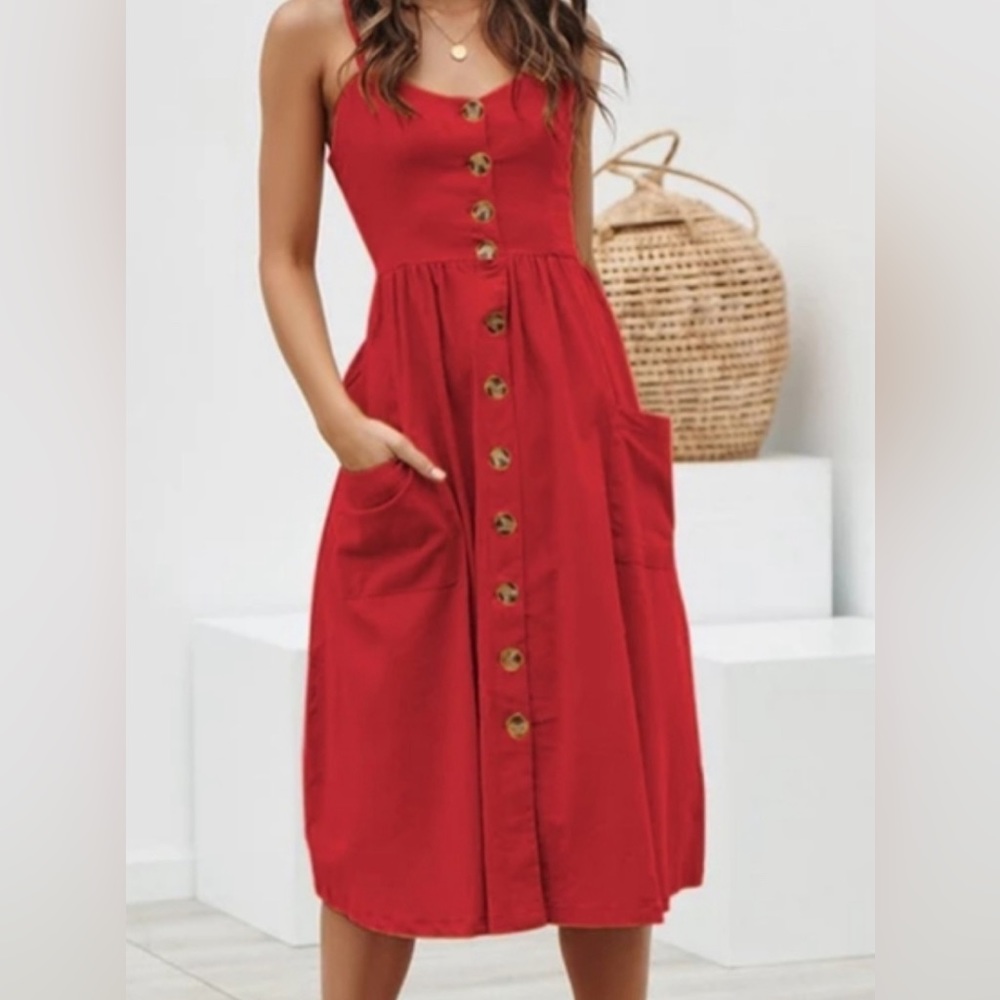Red American Eagle Dress with pockets plus size
